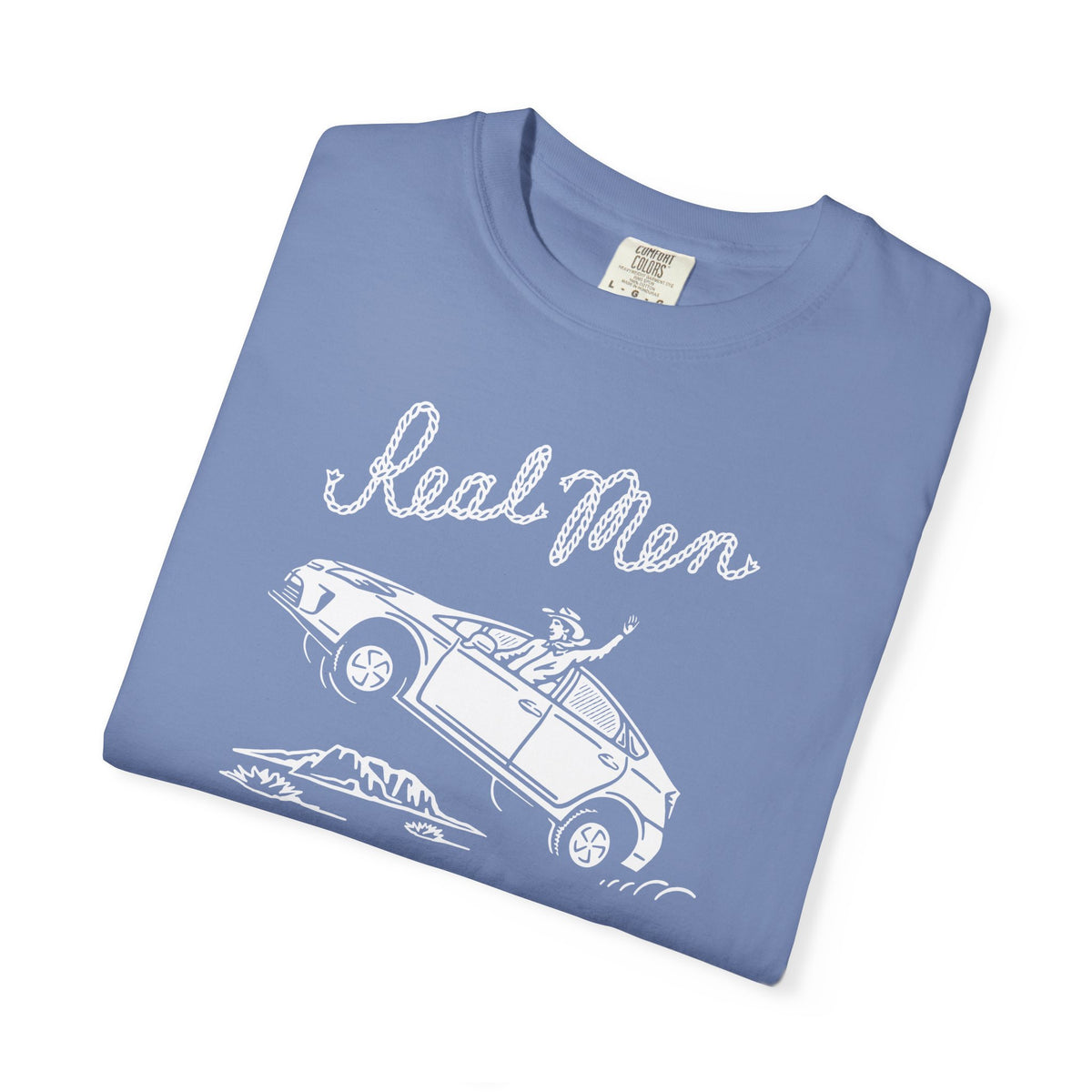 Tee, Washed Denim - Real Men Drive Prius